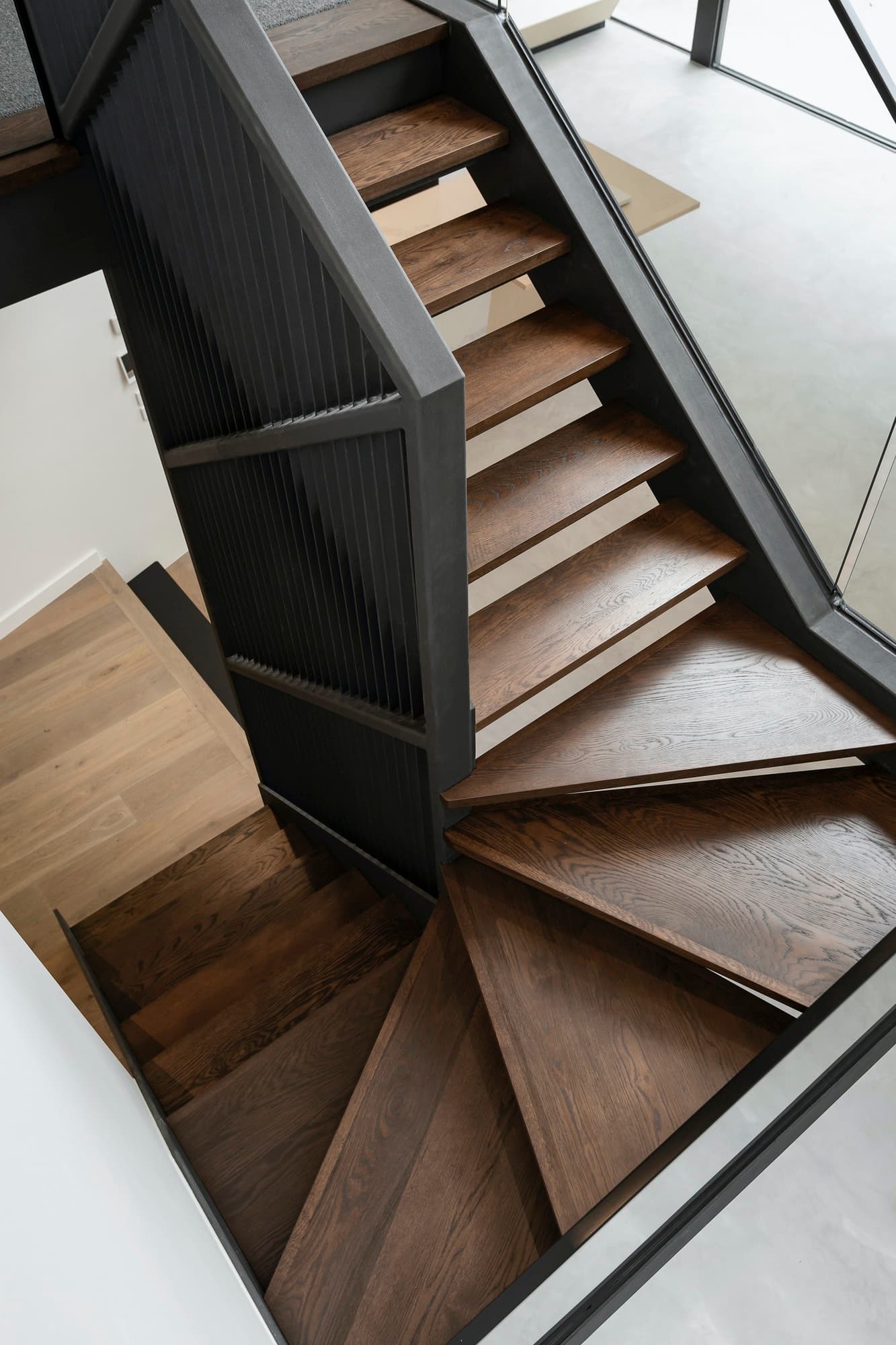 Engineered timber stair and flooring installation in a Dubai villa