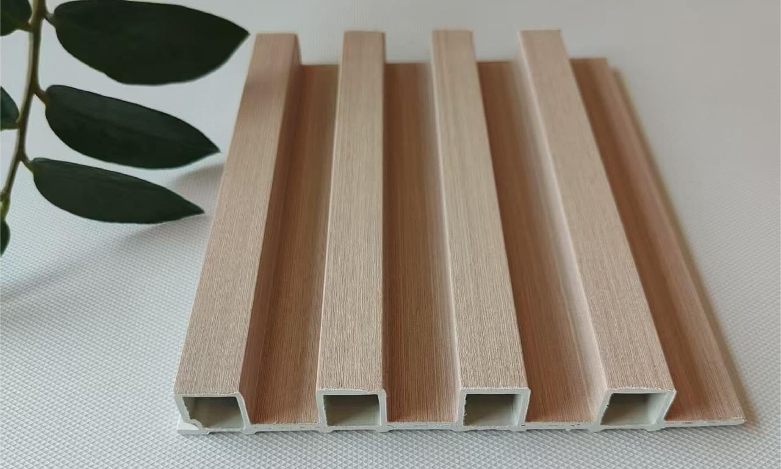 Fluted WPC wall panel profile in oak